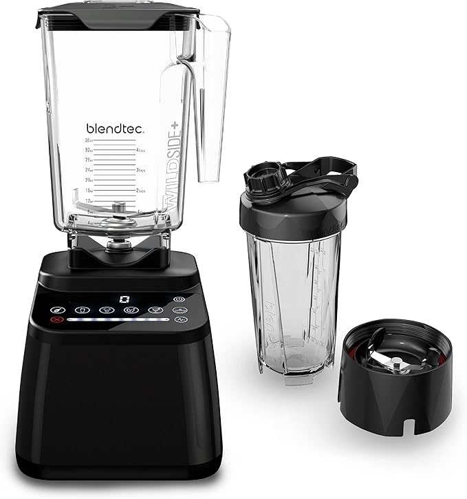 Blendtec Designer Series Blender (Black), WildSide+ Jar & GO Travel Bottle