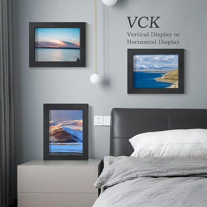 VCK 8.5x11 Certificate Frame, Black Wood 8 1/2 x 11 Picture Diploma Document Frames for Wall and Tabletop, 1 Pack