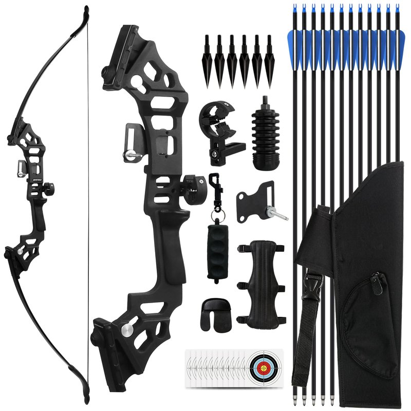 SERfawnCH 30/40lbs Recurve Bow & Arrow Set for Adults, Right-Handed Takedown Bow with Carbon Arrows, Hunting & Archery Practice Kit for Outdoor Target‌