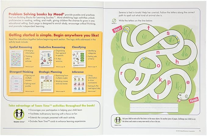 Mead 1st Grade Problem Solving Workbook, 10 x 8-Inches, 96 Pages (48028)