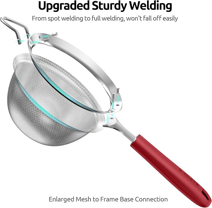 U-Taste Medium Fine Mesh Strainer: 18/8 Stainless Steel 4.73in 30 Mesh Kitchen