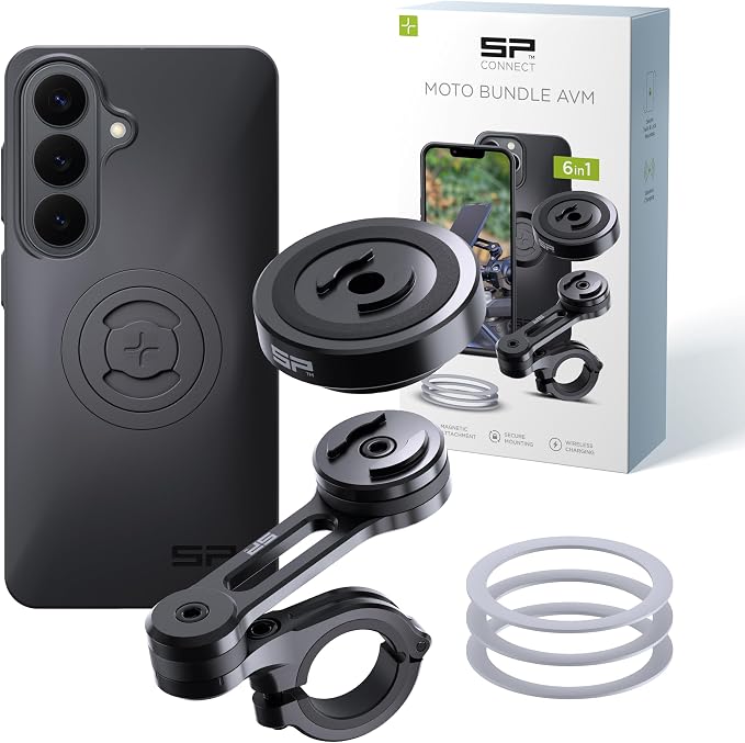 SP CONNECT Moto Bundle II with Anti Vibrations Module| SPC+ | Compatible with for Samsung S20| Motorcycle Phone Mount |Phone Mount for Motorcycle Handlebars | Cell Phone Holder