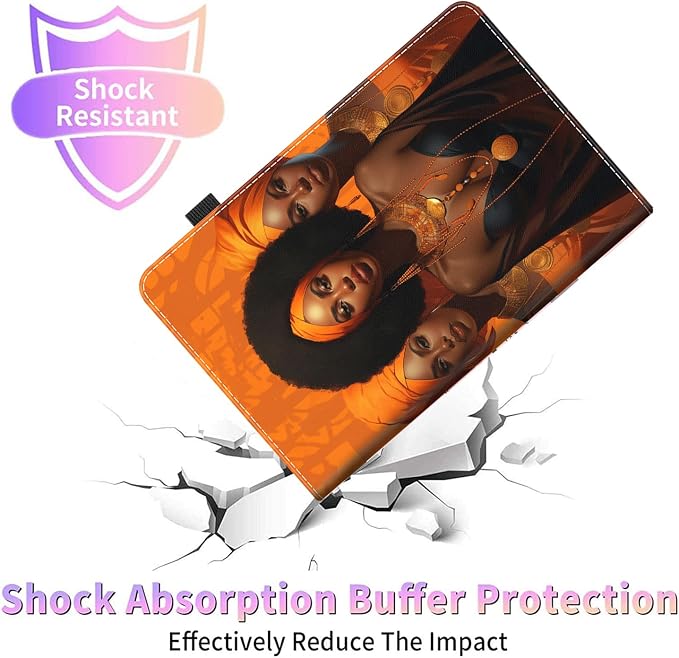 Case Fits All-New Amazon Kindle Fire HD 10 &amp 10 Plus Tablet (13th/11th Generation 2023/2021 Release) 10.1 Durable Shockproof Protective Cover with Auto Wake/Sleep，Black Woman Queen Afro Design