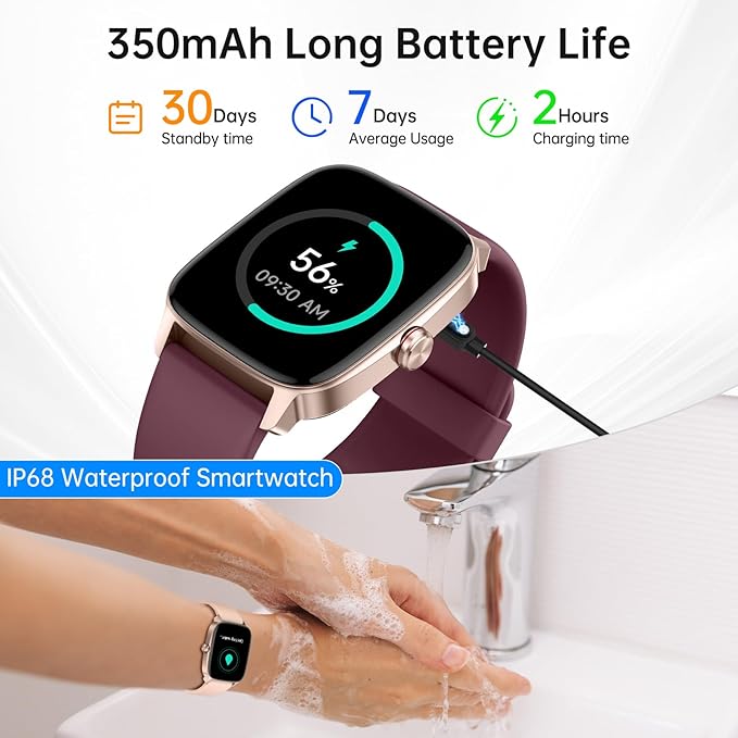 Smart Watches for Women Men with Bluetooth Call & AI Voice, 1.85" HD Fitness Tracker with Heart Rate SpO2 Sleep Monitor, 100+ Sports Modes,Mini Games, IP68 Waterproof Smartwatch for Android iOS Phones