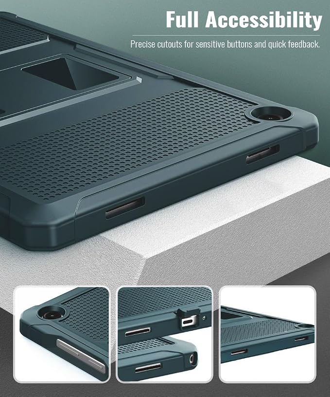 MoKo Shockproof Case Fit Samsung Galaxy Tab A11+ Plus/ A9+ 11 Inch | Full Body Rugged Stand Back Cover with Built-in Screen Protector for Galaxy Tab A11+/ A9+ Tablet Light Gray