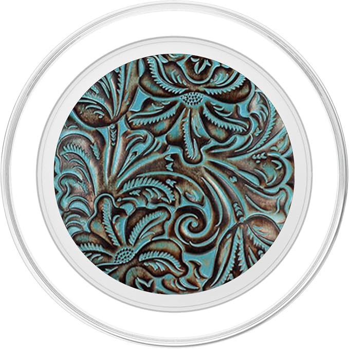 Western Turquoise Tooled Print PopSockets Adhesive PopGrip