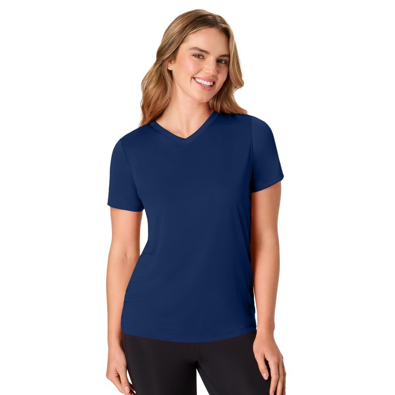 Hanes Women's Sport Cool DRI V-Neck T-Shirt, Moisture-Wicking Performance Tee, 40+ UPF Protection, 5-Pack