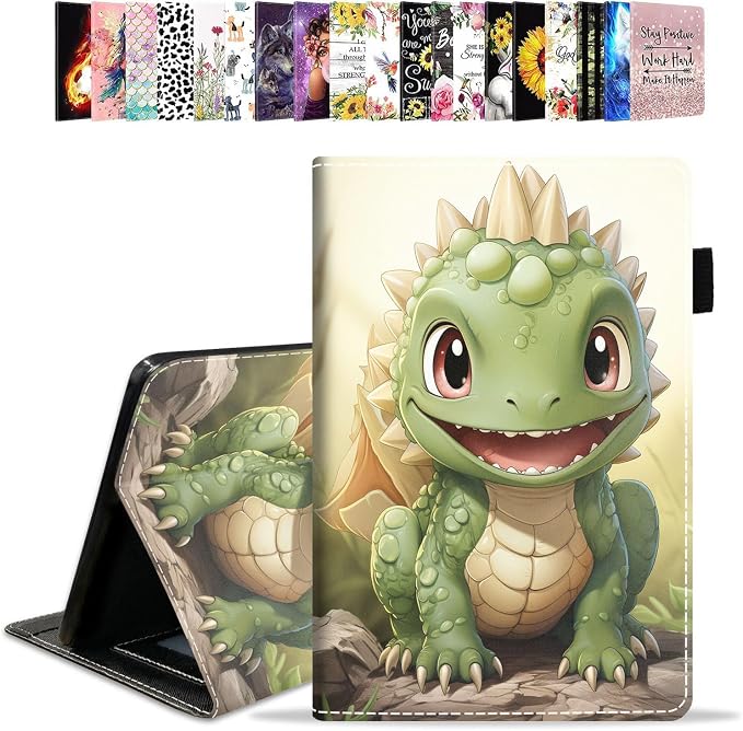 Case for Amazon Kindle Fire HD 10 Tablet 10.1 (9th/7th Generation 2019/2017 Release) - PU Leather Folio Case with Smart Auto Wake/Sleep African American Girl