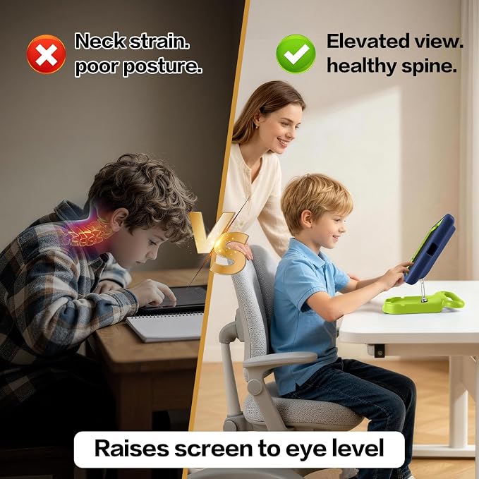 Kids Case for iPad (A16) 11th/10th Gen 10.9'' 2025/2022Adjustable Portrait/Landscape Stand/Drop Proof with HandleChild Friendly Case for iPad Air 11 (M4/M3/M2) 2026/2025/2024 (BlackBlue)