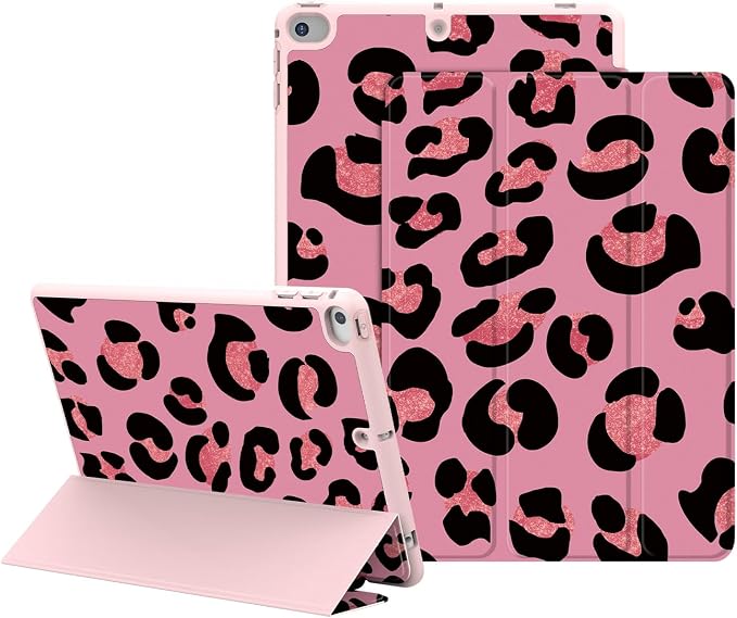 Case for iPad 6th / 5th Generation 9.7-inch iPad Air 2 /Air 1 | Smart Trifold Stand Shockproof Case with Pencil Holder Auto Wake/Sleep Cover Viewing &amp Typing Angles Black Flowers