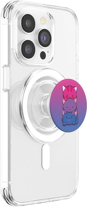 Bisexual Pride Kawaii Kitty Cat Stack Anime PopSockets Adhesive PopGrip