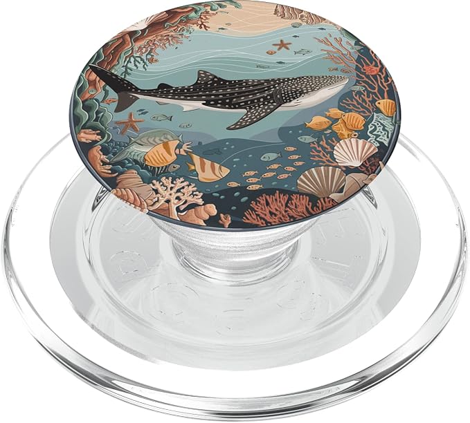 Whale Shark Ocean Scene | Coral Reef Adventure PopSockets PopWallet for MagSafe