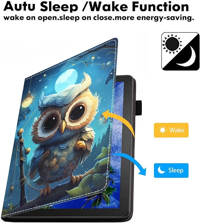 Case for Amazon Fire HD 10 Tablet (9th/7th Generation 2019/2017 Release) Slim PU Leather Cover with Card Slot &amp Auto Wake/Sleep for Fire 10.1 Tablet African American Girl