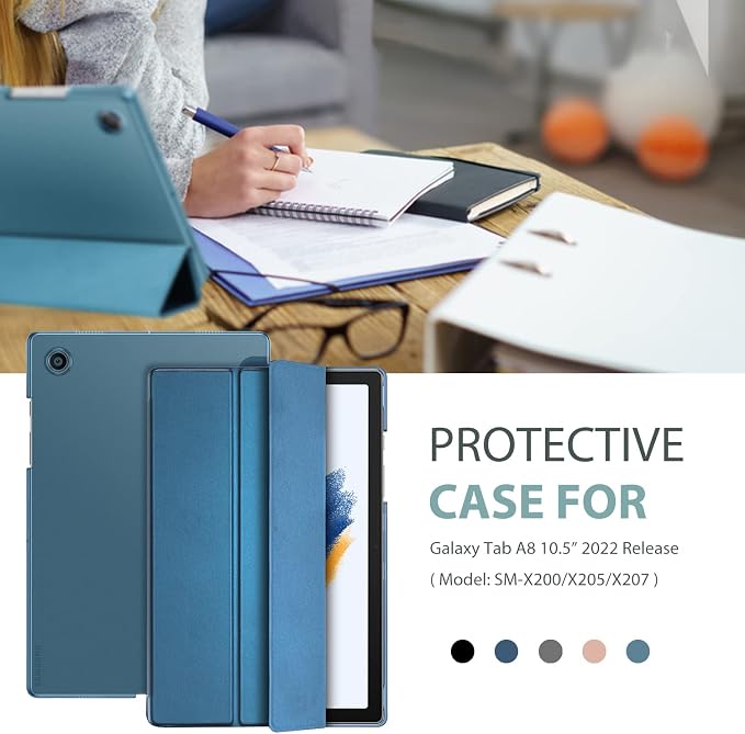ProCase Smart Case for Galaxy Tab A8 10.5 Slim Stand Hard Back Shell Protective Smart Cover Case for Galaxy Tab A8 10.5 Inch 2022 SM-X200 X205 X207 -Black