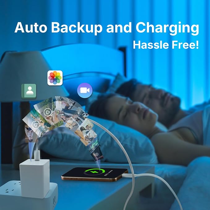 USB-C Charger Flash Drive: 1TB Apple MFi Certified for iPhone iPad Android Laptop MacBook Backup Storage 65W Fast Charging External Memory PD Power Adapter iXCharger