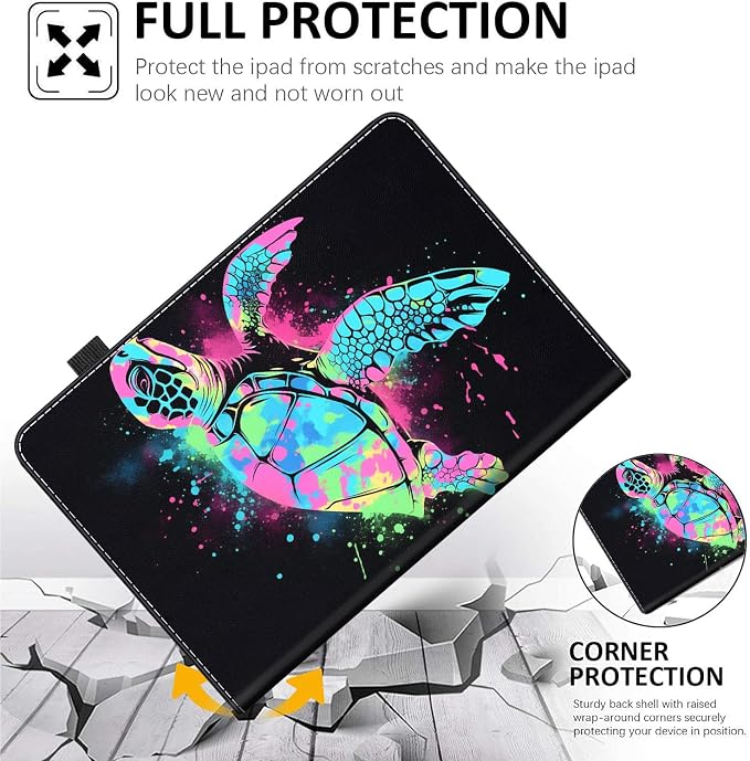 Case for All-New Amazon Fire HD 10 and 10 Plus Tablet (13th/11th Generation 2023/2021 Release) 10.1 Multi-Angle Smart Stand Cover Auto Sleep/Wake Skull and Fire