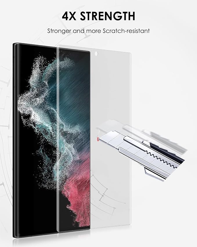 Matte Screen Protector for Samsung Galaxy S22 Ultra - 3 Pack Tempered Glass UV Set Anti Glare Anti-Fingerprint Soft Touch 9H Scratch Resistant