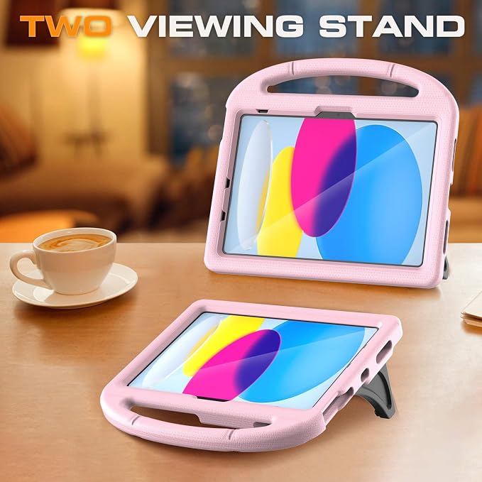 Kids Case for iPad (A16) 11th Generation 11 Inch 2025/iPad 10th Generation 10.9 Inch 2022 with Screen Protector and Pencil Holder Shockproof Handle Stand Cover for iPad 11/10 Gen Blue
