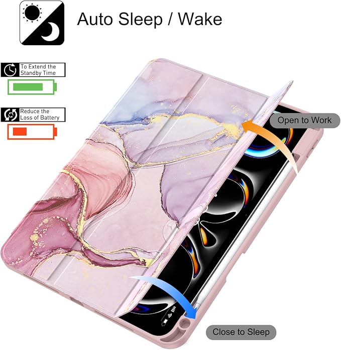 Soke Case for iPad Pro 11 Inch (M5 2025/M4 2024) - Book Black | Built-in Apple Pencil Slot Auto Sleep/Wake Lightweight Protective Cover