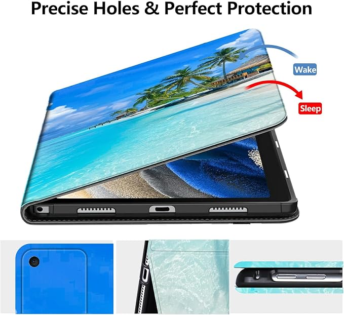 Case for Amazon Fire 7 Tablet 2019/2017 Release 9th/7th Generation PU Leather Smart Protective Cover with Auto Sleep/Wake for Fire 7 2019Beautiful Sunset