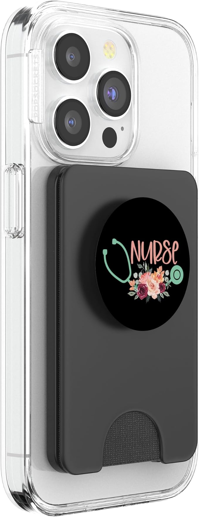 Cute Nurse Stethoscope with Flowers - Nurse Appreciation PopSockets Adhesive PopGrip