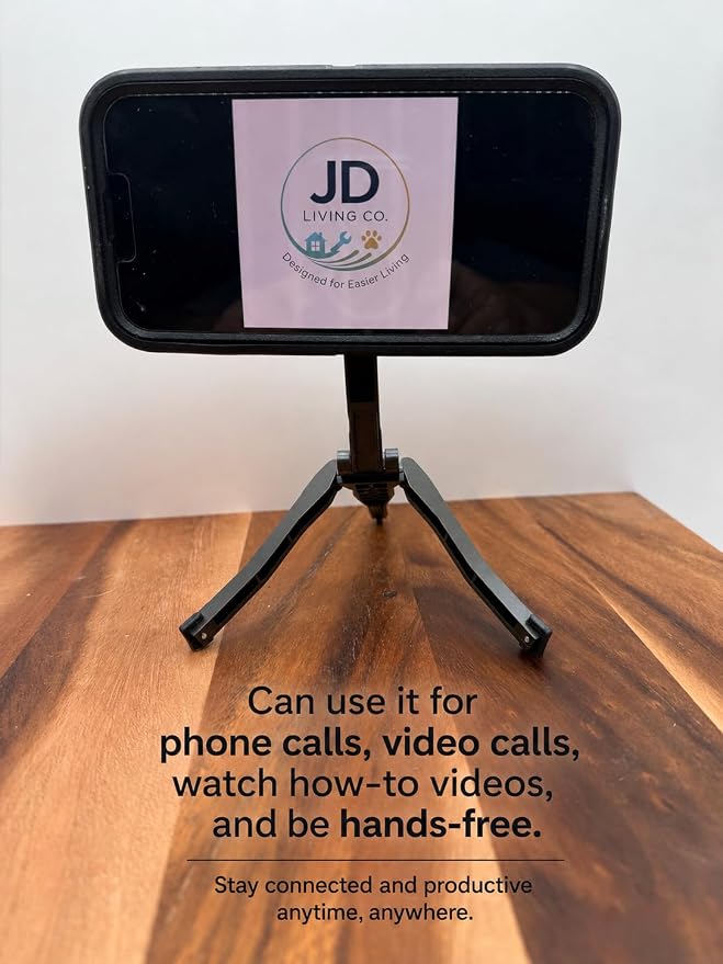 MagSafe Magnetic Foldable Phone Tripod for iPhone &amp Android | Strong magnetic hold • Pocket size • Foldable design • FaceTime • Video recording • Selfie grip • Travel stand • Desk stand