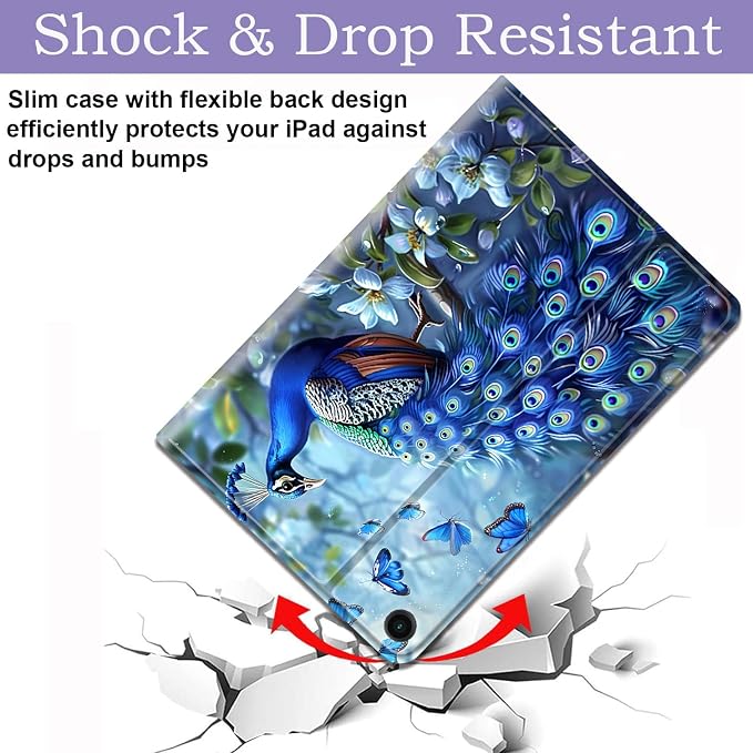 Case for Samsung Galaxy Tab A11 + Plus/A9 + Plus 11 Inch 2025/2023 Ultra-Thin Multi-Angle Protective Cover with Auto Sleep/Wake Black Cat and the Blue Flower