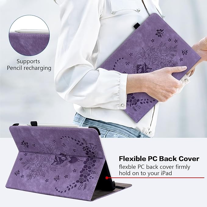 Case for iPad (A16) 11th Generation 11 Inch 2025 iPad 10th Generation 10.9 inch 2022 Auto Wake/Sleep Multi-Angle Flip PU Leather Cover with Pencil Holder Blue