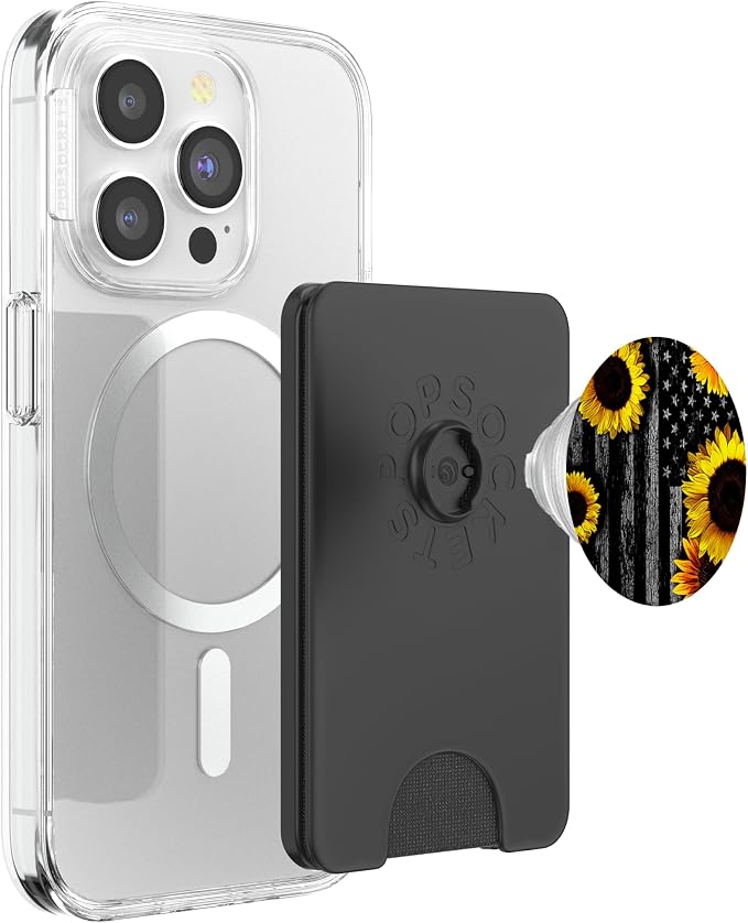 American Flag with Sunflowers PopSockets Adhesive PopGrip