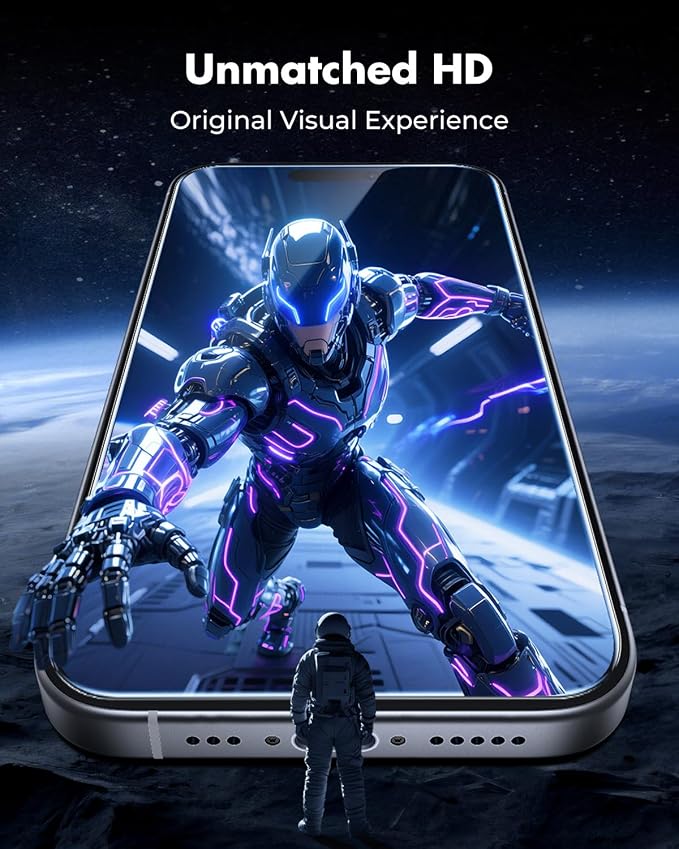 UNBREAKcable iPhone 15 Screen Protector 3-Pack Upgraded Dual-Tempered Glass + 3 Camera Lens Protectors Military-Grade 9H Hardness HD Clarity Anti-Fingerprint Case Friendly 6.1 Inch | Upgraded Du