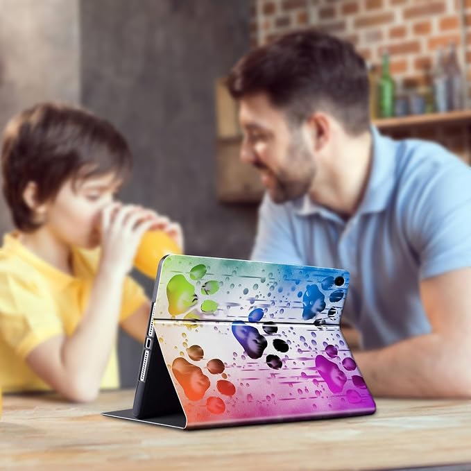 Case for Samsung Galaxy Tab A9 Plus 2023/A11 Plus 2025 11 inch Lightweight Protective PU Leather Smart Stand Cover with Auto Wake Sleep Tablet Case Cover - American Flag &amp Fish