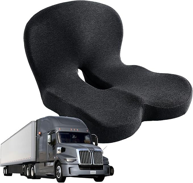 Memory Foam Seat Cushion for Truck Driver Office Chair Cushion Home Chair Cushion Car Seat Cushion Non Slip Pad Sitting Ergonomic Cushions for Office Workers Car Drivers (Black)