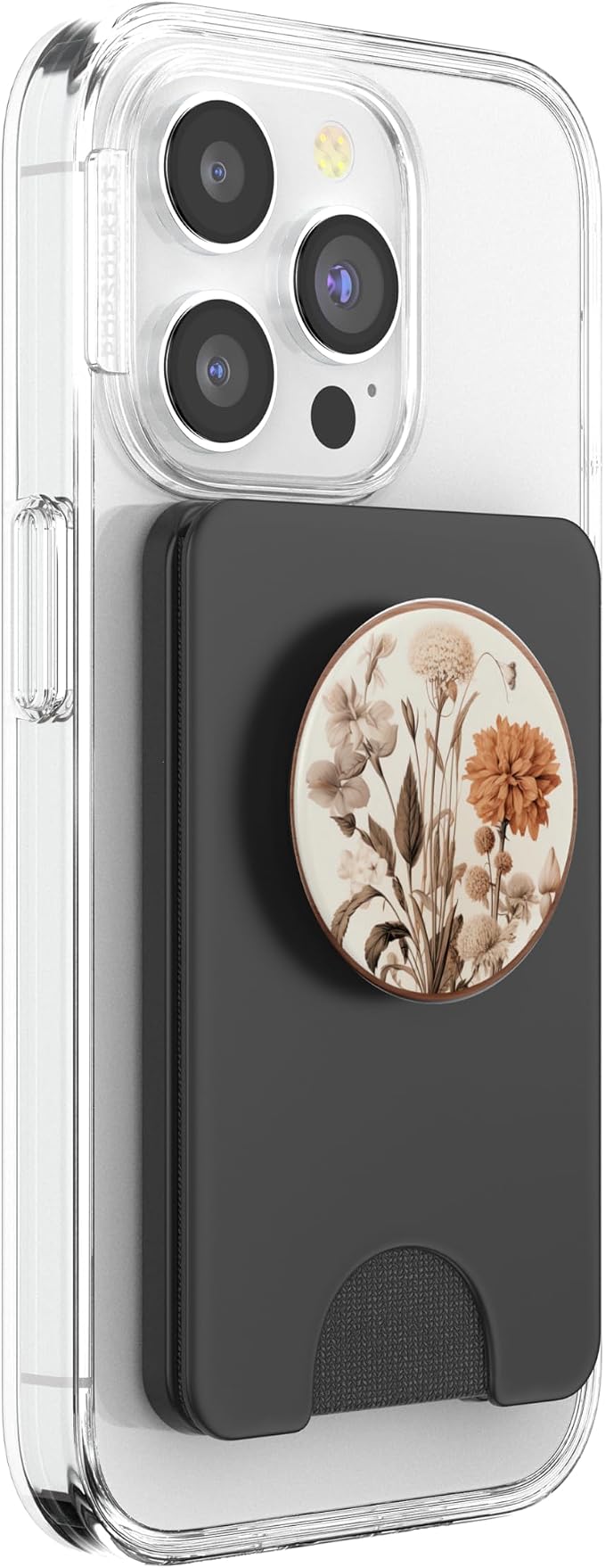 Boho Aesthetic Minimalist Floral Art Cream Light Brown PopSockets Adhesive PopGrip