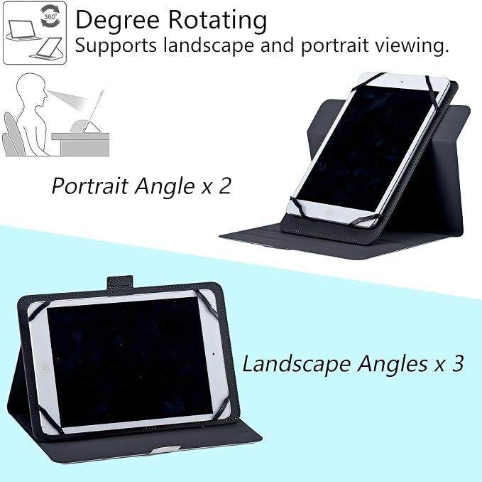 Universal Case for 10.6 inch 11 inch TabletUniversal Case for 10.6-11 Inch Touchscreen TabletSlim PU Leather Stand Folio Shell Cover with 360 Degree Rotatable Kickstand ViewingAbstract Sun Leaf