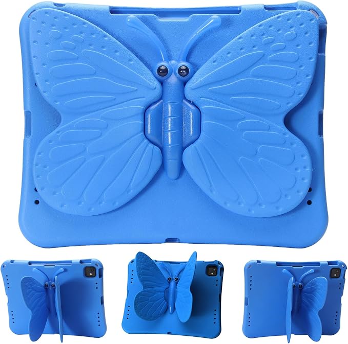 Kids Case for iPad Air 13 (2026/2025/2024) M4/M3/M2 &amp iPad Pro 13 2024 &amp iPad Pro 12.9 Cover 6th/5th/4th/3rd Gen (2022/2021/2020/2018) DIY Figures EVA Rubber Handle Stand Shockproof Bumper