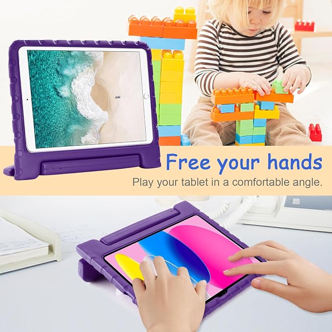 Kids Case for iPad Pro 11 M5/M4 &amp iPad Air 11 (2026/2025/2024) Shockproof Case with Pencil Holder Techcircle Light EVA Foam Handle Stand Bumper Protective Child Friendly Drop Proof Cover Black