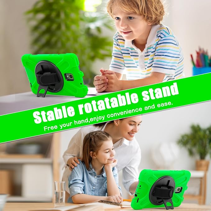 Samsung Galaxy Tab Active5/Active 3 8.0 Case with 360 Stand Handle Hand Strap &amp Shoulder Strap for Galaxy Tab Active5 8 2024 X300/X307 Active3 8 2020 T570/T575/T577 (Black)