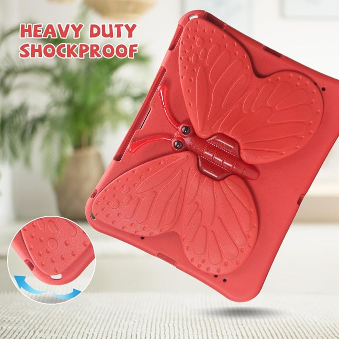 Kids Case for iPad Air 13 (2026/2025/2024) M4/M3/M2 &amp iPad Pro 13 2024 &amp iPad Pro 12.9 Cover 6th/5th/4th/3rd Gen (2022/2021/2020/2018) DIY Figures EVA Rubber Handle Stand Shockproof Bumper
