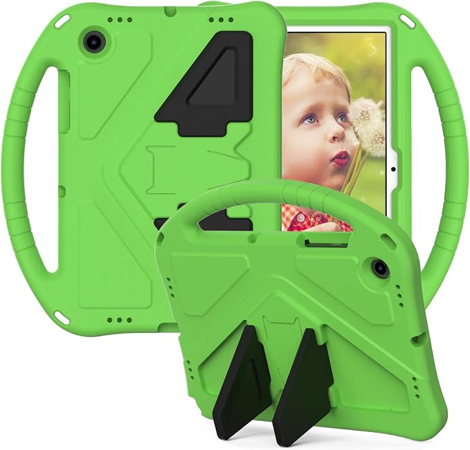 Galaxy Tab A9+ Case Kids Friendly EVA Rubber Stand Handle Grip Shockproof Protective Lightweight Cute Case Cover for Galaxy Tab A9 Plus 11 SM-X210 X215 X217 - Black