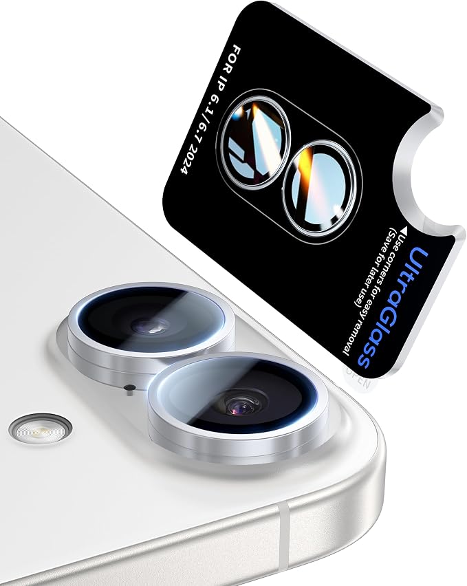 UltraGlass for iPhone 16 Pro Max/16 Pro Camera Lens Protector [NO.1 Military Grade Shatterproof] iPhone 16 Pro Max Camera Protector 16 Pro Lens Cover [Longest Durable] Easy Install Black Titanium