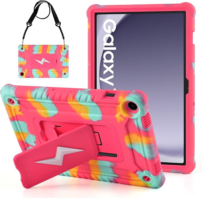 DETUOSI Case for Samsung Galaxy Tab A9+/A9 Plus Case 11 inch 2024/2023 (SM-X210/X216/X218) Heavy Duty Protection Shockproof Rugged Case for Galaxy Tab A9 Plus with Stand and Shoulder Strap