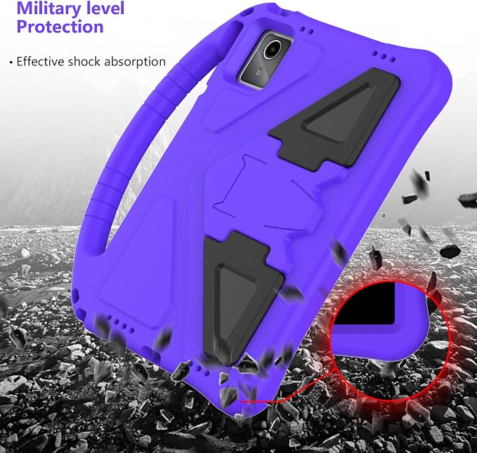YRH for Moto Pad 2026 Case 11'' Kids EVA Shockproof Tablet Cover with Stand Handle Black
