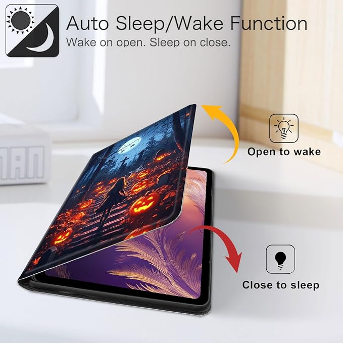 for iPad 11th Generation (A16 2025) 11 / iPad 10th Gen 10.9 2022 Case 360° Rotating PU Leather Stand Cover with Auto Sleep/Wake Shockproof TPU Backl Raccoon Perched