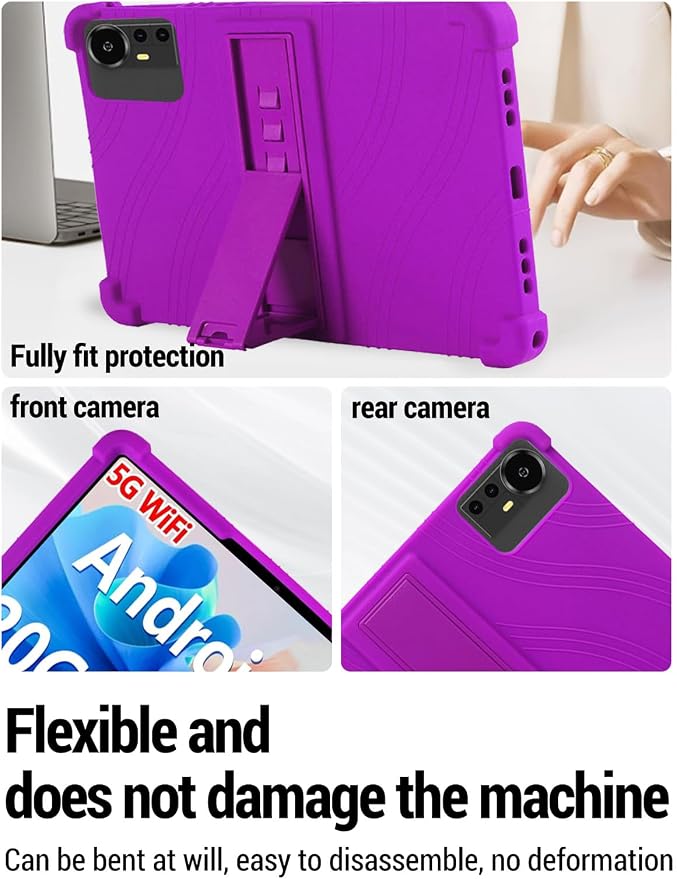 for Bnegynng CP31M 10 inch Tablet Protective case Shockproof Lightweight Silicone Protective Cover with Stand Child-Friendly Protection Easy to Clean DesignBlack