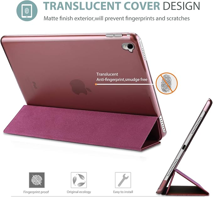 ProCase Smart Case for iPad Pro 9.7 Inch 2016 -Black | Ultra Slim Lightweight Stand Shell with Translucent Frosted Back Cover for iPad Pro 9.7”(A1673 A1674 A1675)