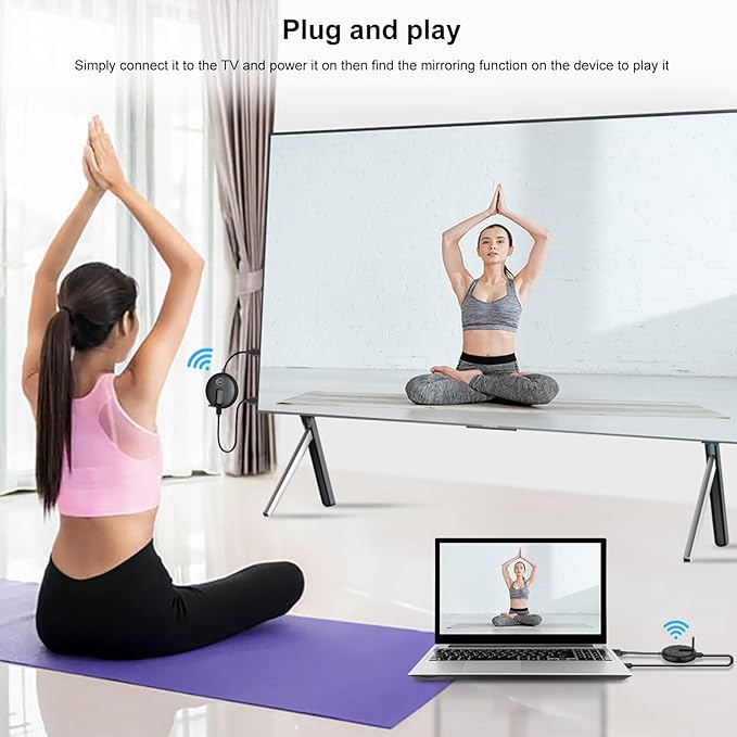 Wireless HDMI Transmitter and Receiver Kit. HDMI Wireless Extender Supports 2.4/5GHz Frequencies for Streaming of Video and Audio from Devices Such As Laptops, Cable Boxes, Cameras to Your Monitor/TV