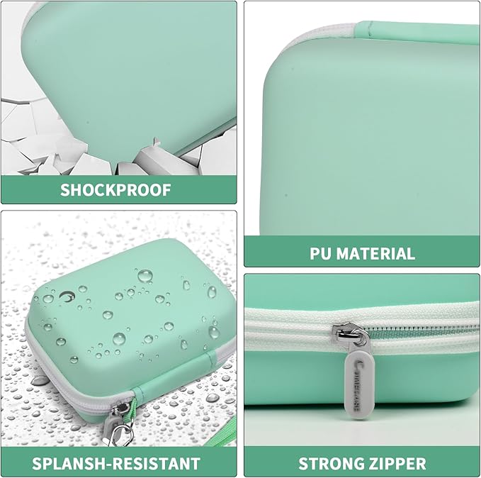 Carrying & Protective Case for Digital Camera, AbergBest 21 Mega Pixels 2.7" LCD Rechargeable HD/Kodak Pixpro/Canon PowerShot ELPH 180/190 / Sony DSCW800 / DSCW830 Cameras for Travel - Light Green