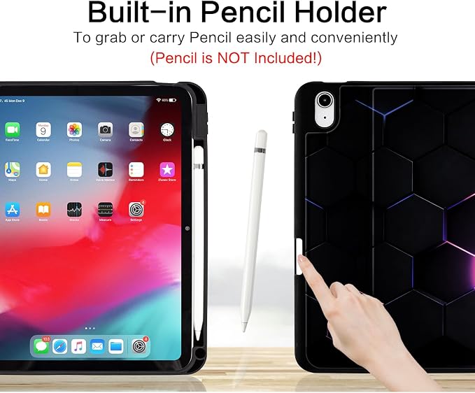 Vimorco for iPad A16 Case for iPad 11th/10th Generation Case Pencil Holder | for iPad Case 11th/10th Generation 11”/10.9” Typing Stand/4 Viewing Angles/Lightweight/Slim Auto Sleep/Wake Cyberpunk Te