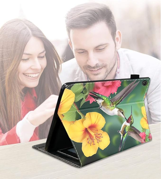 Case for Amazon Fire HD 10 Tablet (9th/7th Generation 2019/2017 Release) Slim PU Leather Cover with Card Slot &amp Auto Wake/Sleep for Fire 10.1 Tablet African American Girl