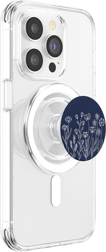 Navy Blue Aesthetic Cute Wildflowers Women Floral Daisy PopSockets Adhesive PopGrip